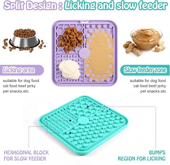 Lick Mat for Dogs & Cats – Premium Silicone Licking Mat with Suction Cups for Bathing, Grooming, Training & Enrichment