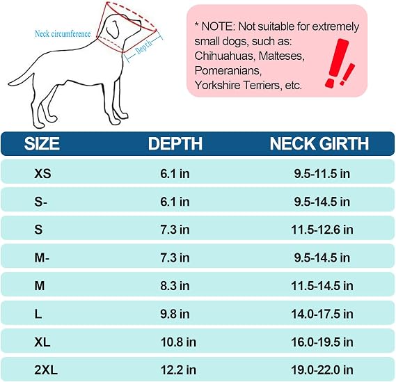 Supet Dog Cone Recovery Collar – Adjustable Protective E-Collar for Dogs & Cats, Anti-Lick & Anti-Bite, XS