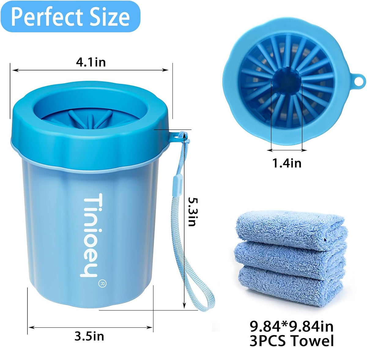 Dog Paw Cleaner Cup – Medium Paw Washer with Soft Silicone Brush for Dogs, Mud & Dirt Remover