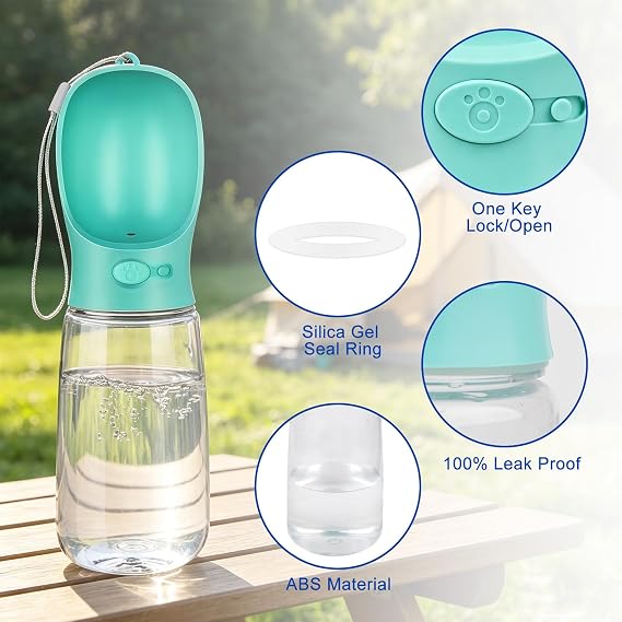550ml Dog Water Bottle – Leak-Proof Portable Pet Water Dispenser for Dogs & Puppies, Travel, Walking & Hiking
