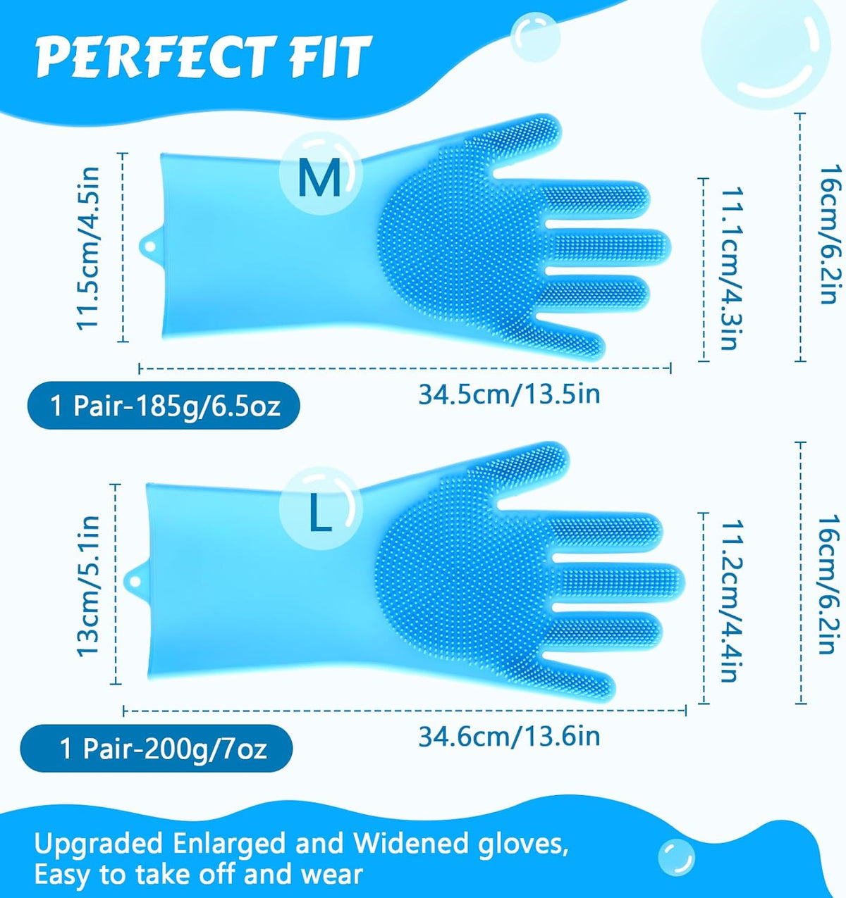 Pecute Silicone Pet Grooming Gloves – Bathing & Massage Brush for Dogs & Cats, Pet Hair Removal & Grooming Gloves
