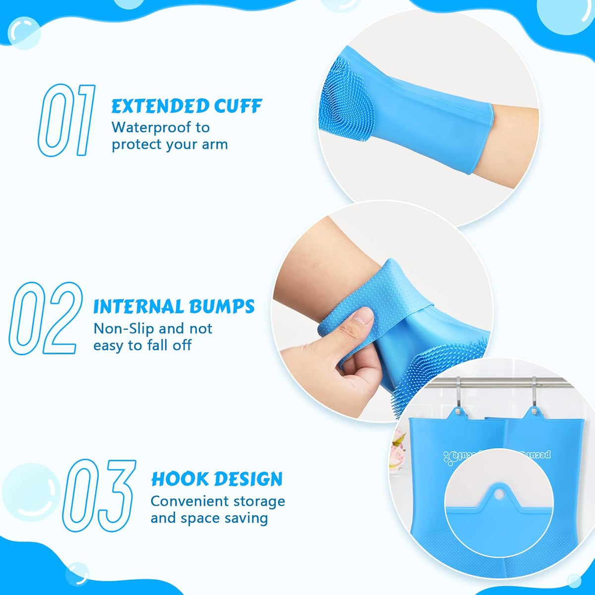 Pecute Silicone Pet Grooming Gloves – Bathing & Massage Brush for Dogs & Cats, Pet Hair Removal & Grooming Gloves