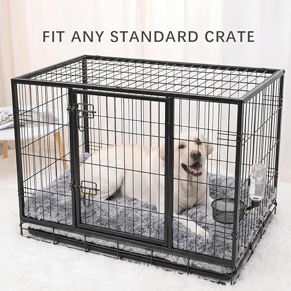 Jaspuriea Medium Dog Bed – Washable Dog Crate Mattress, Grey, 75 x 50 x 7cm