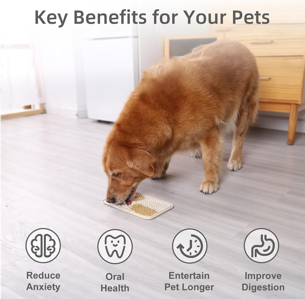 MateeyLife Lick Mats for Dogs & Cats – 2 Pack with Suction Cups, Slow Feeder & Treat Mat for Peanut Butter, Puppy Enrichment, 9.9 x 5.91 Inch