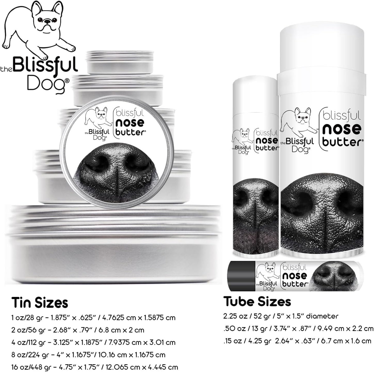 The Blissful Dog Nose Butter 1oz – Unscented Dog Nose Balm & Moisturiser for Dry Snouts