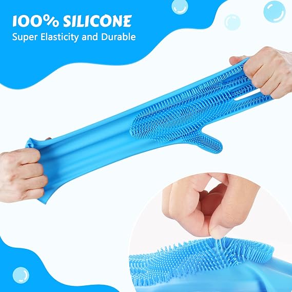 Pecute Silicone Pet Grooming Gloves – Bathing & Massage Brush for Dogs & Cats, Pet Hair Removal & Grooming Gloves
