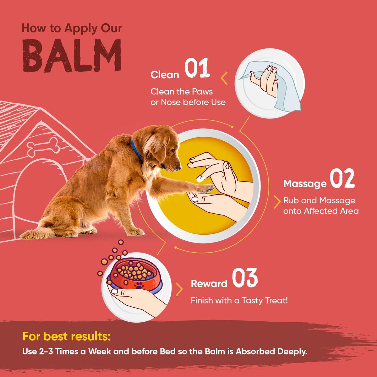 Dog Paw & Nose Balm 60ml – Natural Lick-Safe Paw & Nose Moisturiser for Dogs & Cats with Coconut & Olive Oil