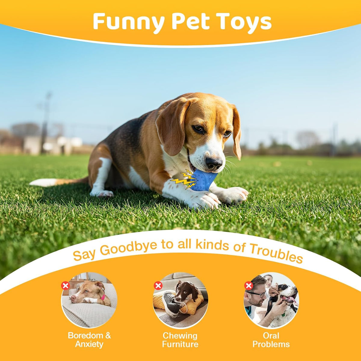 RUXAN Squeaky Dog Chew Toy, Durable Interactive Puppy Toy for Chewing & Play