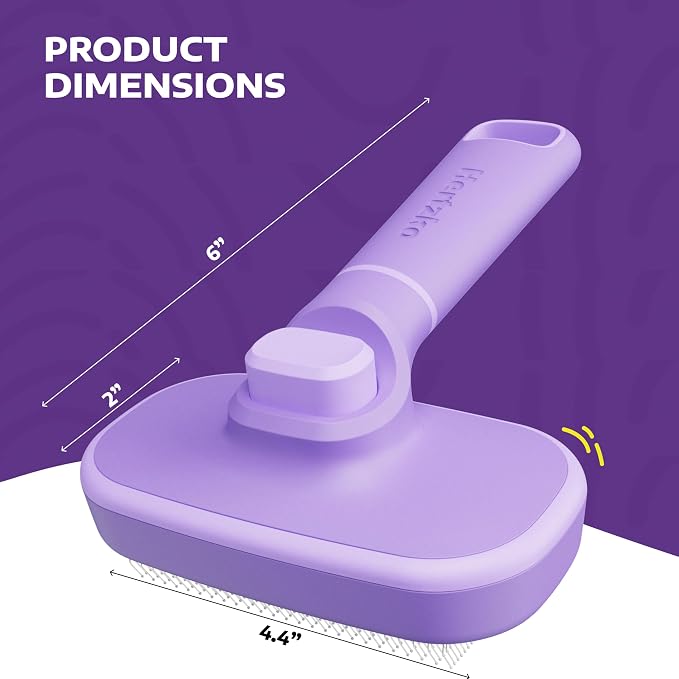 Hertzko Self-Cleaning Slicker Brush for Dogs & Cats – Pet Hair Remover & Grooming Brush for Short & Long Hair