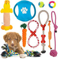 Fur & Bone Dog Chew Toys 10-Pack – Puppy Teething, Rope & Squeaky Toys for Small & Medium Dogs