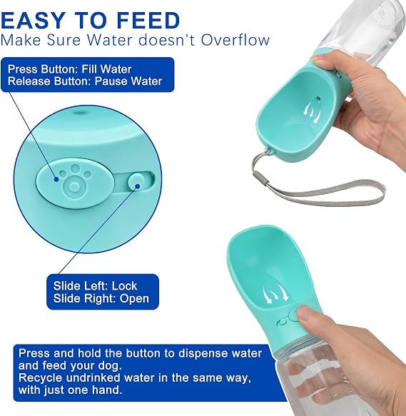 550ml Dog Water Bottle – Leak-Proof Portable Pet Water Dispenser for Dogs & Puppies, Travel, Walking & Hiking