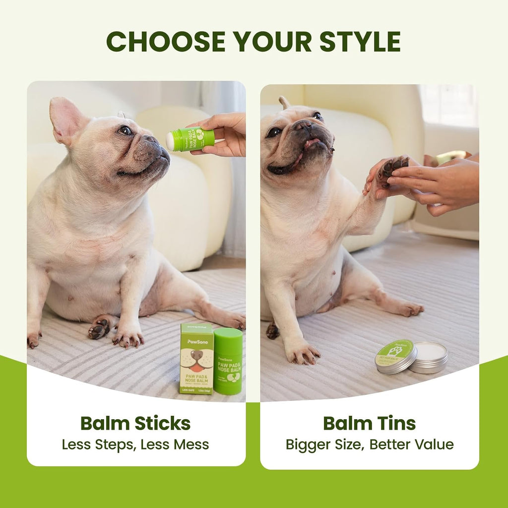 PawSono Dog Paw & Nose Balm with Coconut Oil – Lick-Safe Paw & Nose Care Balm for Dogs, 60g