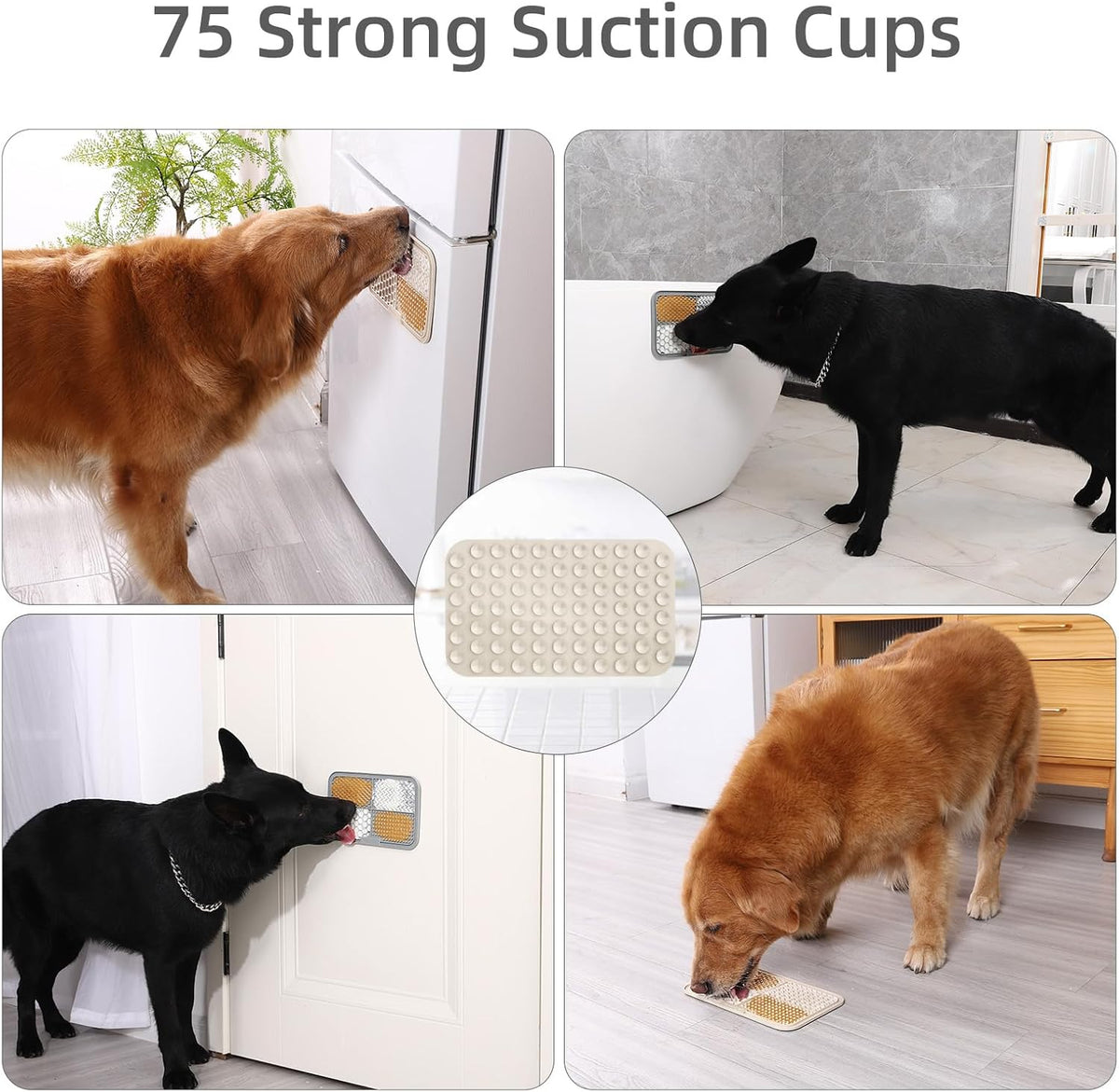 MateeyLife Lick Mats for Dogs & Cats – 2 Pack with Suction Cups, Slow Feeder & Treat Mat for Peanut Butter, Puppy Enrichment, 9.9 x 5.91 Inch