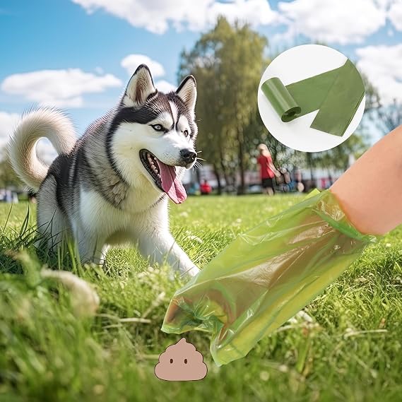Topfree Dog Poo Bags – 180 Biodegradable-Style Dog Waste Bags, 18 Rolls, Green