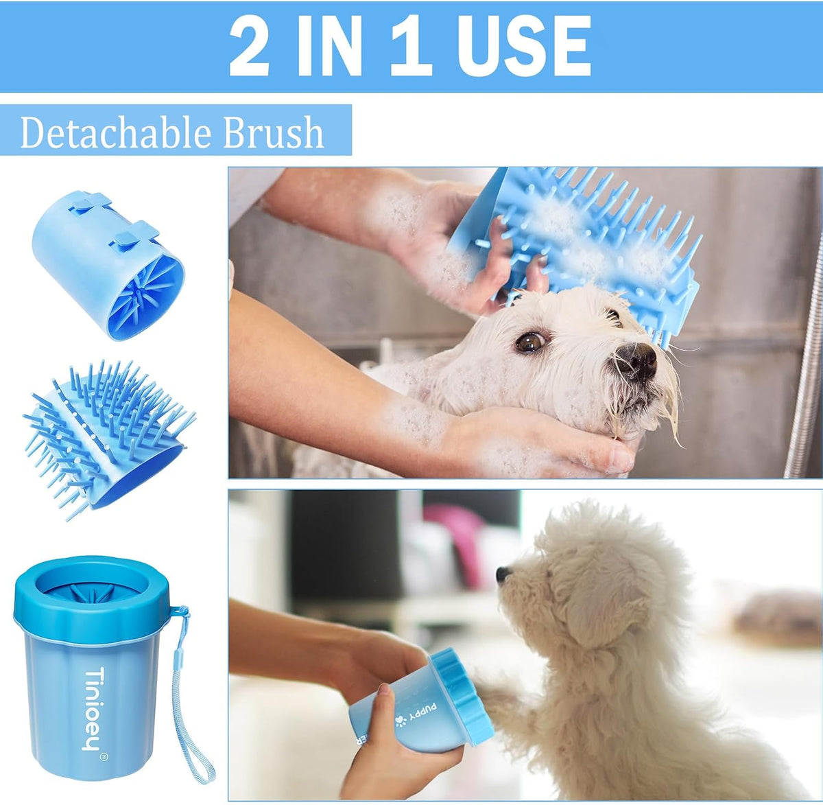 Dog Paw Cleaner Cup – Medium Paw Washer with Soft Silicone Brush for Dogs, Mud & Dirt Remover