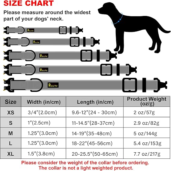 Plutus Pet Tactical Dog Collar – Reflective Adjustable Collar for Small, Medium & Large Dogs