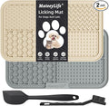 MateeyLife Lick Mats for Dogs & Cats – 2 Pack with Suction Cups, Slow Feeder & Treat Mat for Peanut Butter, Puppy Enrichment, 9.9 x 5.91 Inch