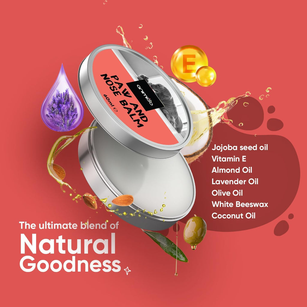 Dog Paw & Nose Balm 60ml – Natural Lick-Safe Paw & Nose Moisturiser for Dogs & Cats with Coconut & Olive Oil