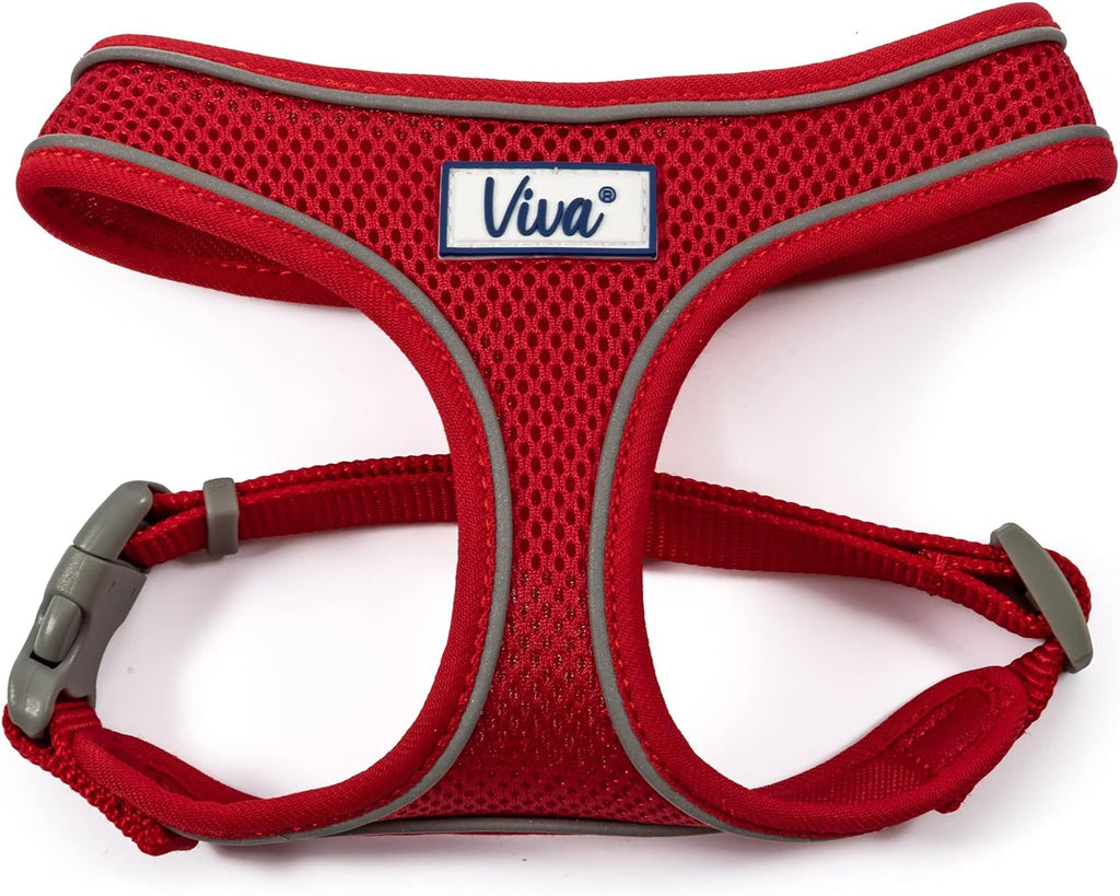 Simply Comfortable Padded Breathable Mesh Red Dog Harness Pet Training Accessory 44-57 Cm, Medium