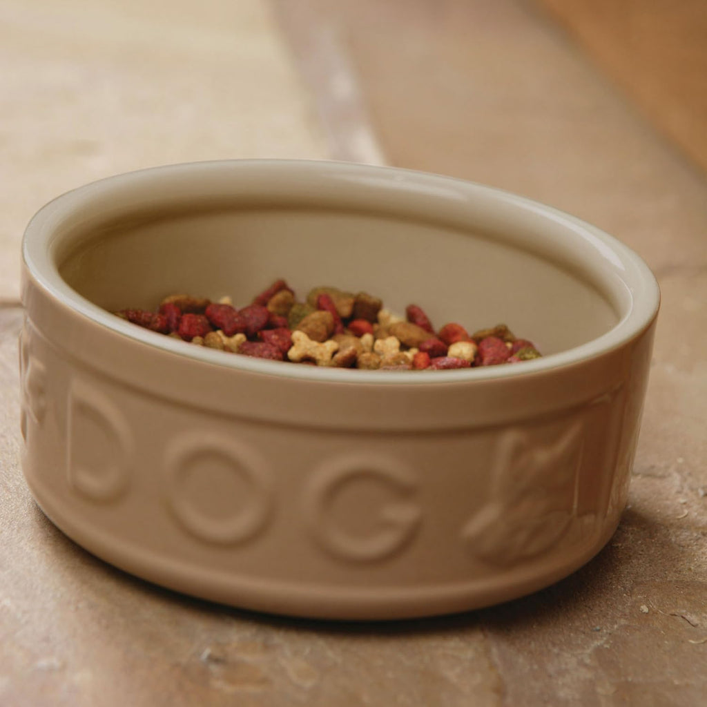 Cane Dog Bowl 20Cm Large Stoneware Pet Bowl, 1.6 Litre Capacity, Classic Design, Dishwasher & Microwave Safe, Ideal for Food and Water