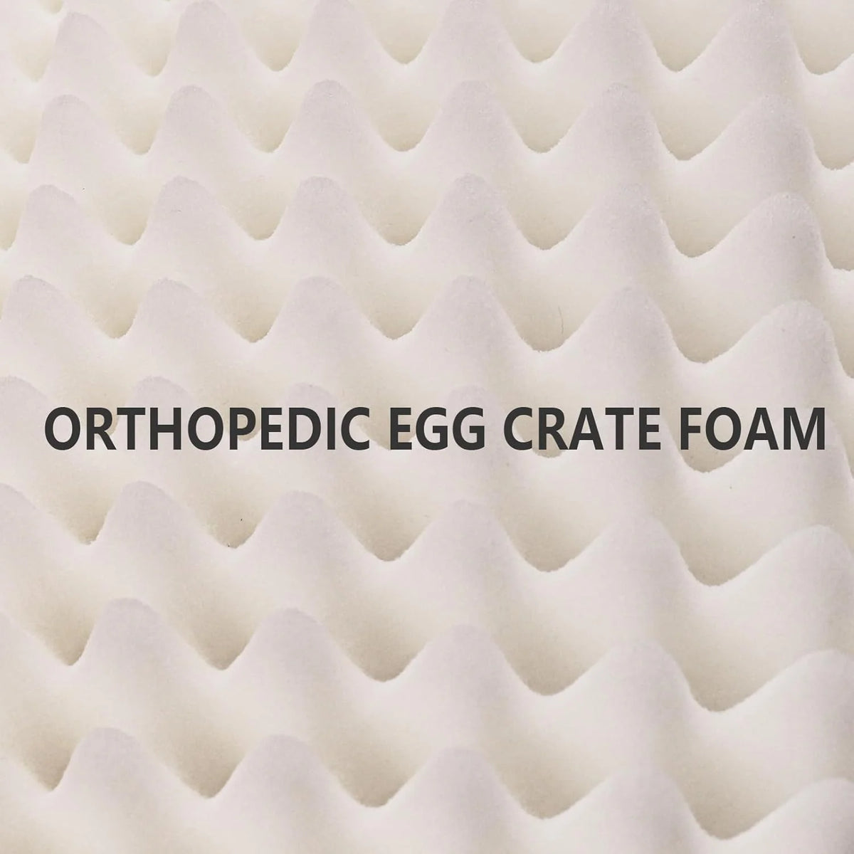 Orthopedic Dog Bed Waterproof Soft Comfortable Egg Crate Foam Large Pet Beds Crate Mat with Removable Washable Cover and Nonskid Bottom, Black
