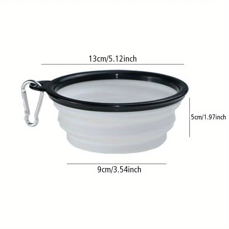 Dog Folding Bowl Portable Dog Travel Bowl Dog Food Water Bowl for Outdoor Walking Silicone Dog Food Water Bowl with Bowl Lip