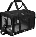 Dycietx Soft Sided Pet Carrier Bag – Foldable Cat & Dog Travel Carrier with Shoulder Strap & Removable Mat, Black, Medium