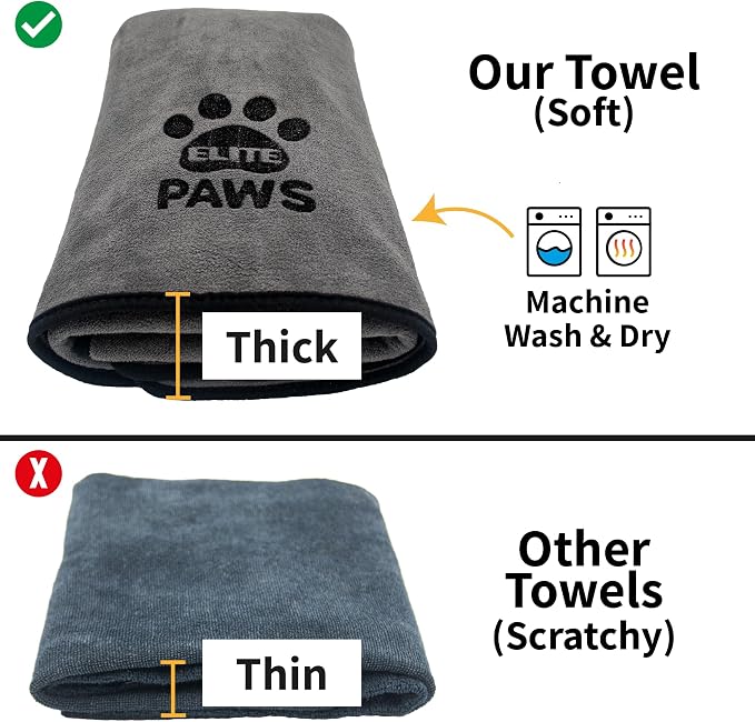 Elite Paws® UK Ultra-Absorbent Microfibre Dog Towel – Quick Dry Pet Towel for Dogs, 140 x 70cm, 1 Pack