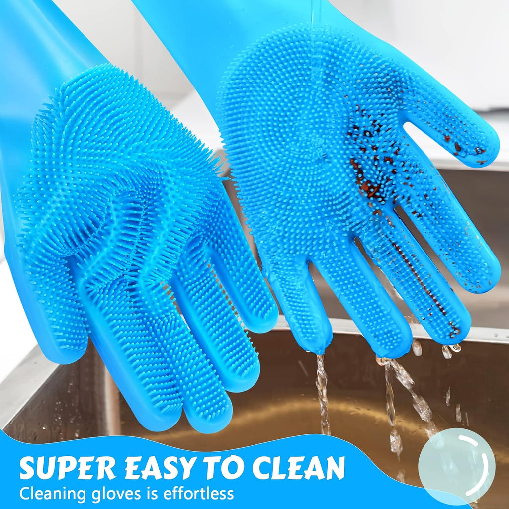 Pecute Silicone Pet Grooming Gloves – Bathing & Massage Brush for Dogs & Cats, Pet Hair Removal & Grooming Gloves