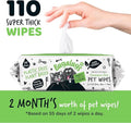 BUGALUGS Dog Wipes – Plastic-Free Biodegradable Pet Grooming Wipes, Fragrance-Free Sensitive Wipes for Dogs, Puppies & Cats, 110 Wipes