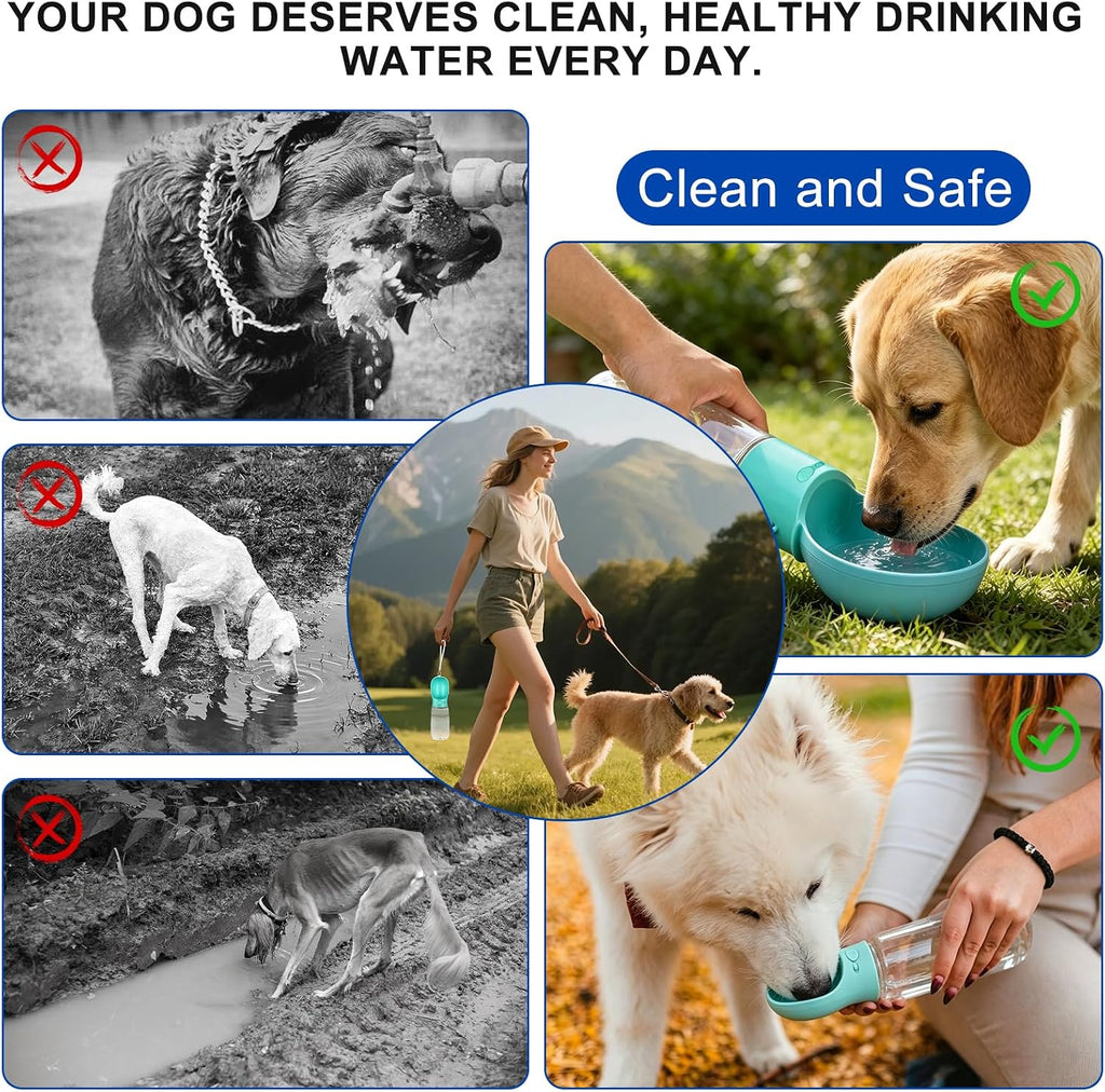 550ml Dog Water Bottle – Leak-Proof Portable Pet Water Dispenser for Dogs & Puppies, Travel, Walking & Hiking