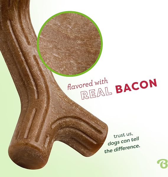 Benebone Bacon Stick Dog Chew Toy – Durable Real Bacon-Flavoured Chew Toy for Aggressive Chewers, Large