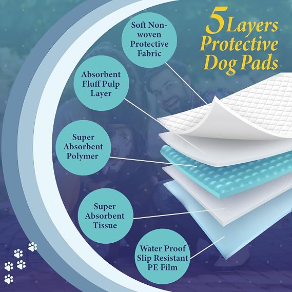 Puppy Training Pads 100 Pack – Large 60 x 60cm Dog Pee Pads, Super Absorbent & Leakproof