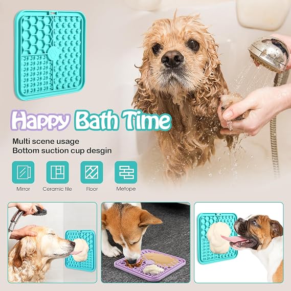 Lick Mat for Dogs & Cats – Premium Silicone Licking Mat with Suction Cups for Bathing, Grooming, Training & Enrichment