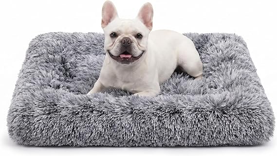 Jaspuriea Medium Dog Bed – Washable Dog Crate Mattress, Grey, 75 x 50 x 7cm