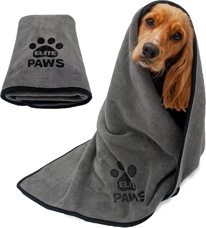 Elite Paws® UK Ultra-Absorbent Microfibre Dog Towel – Quick Dry Pet Towel for Dogs, 140 x 70cm, 1 Pack