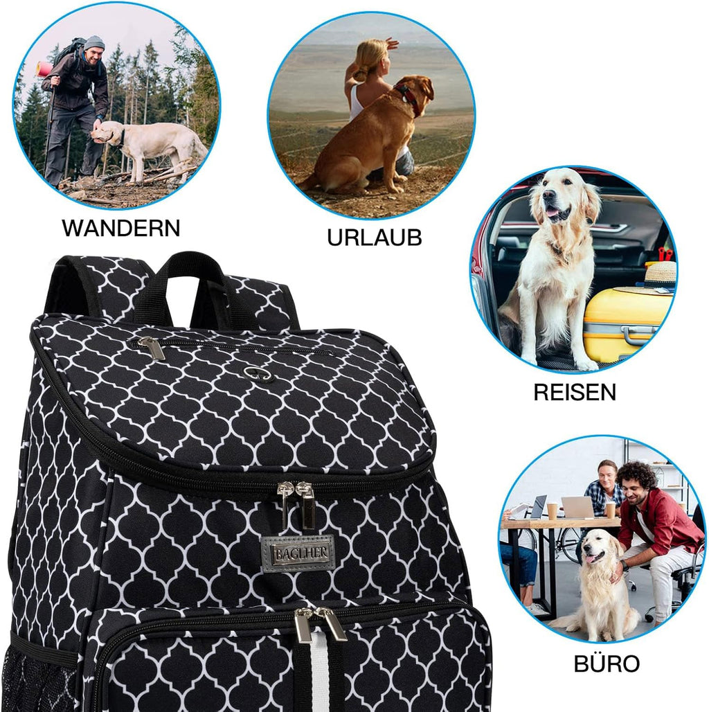 丨Dog Travel Bag, Airline Approved Pet Supplies Backpack, Dog Travel Backpack with 2 Silicone Collapsible Bowls and 2 Food Baskets
