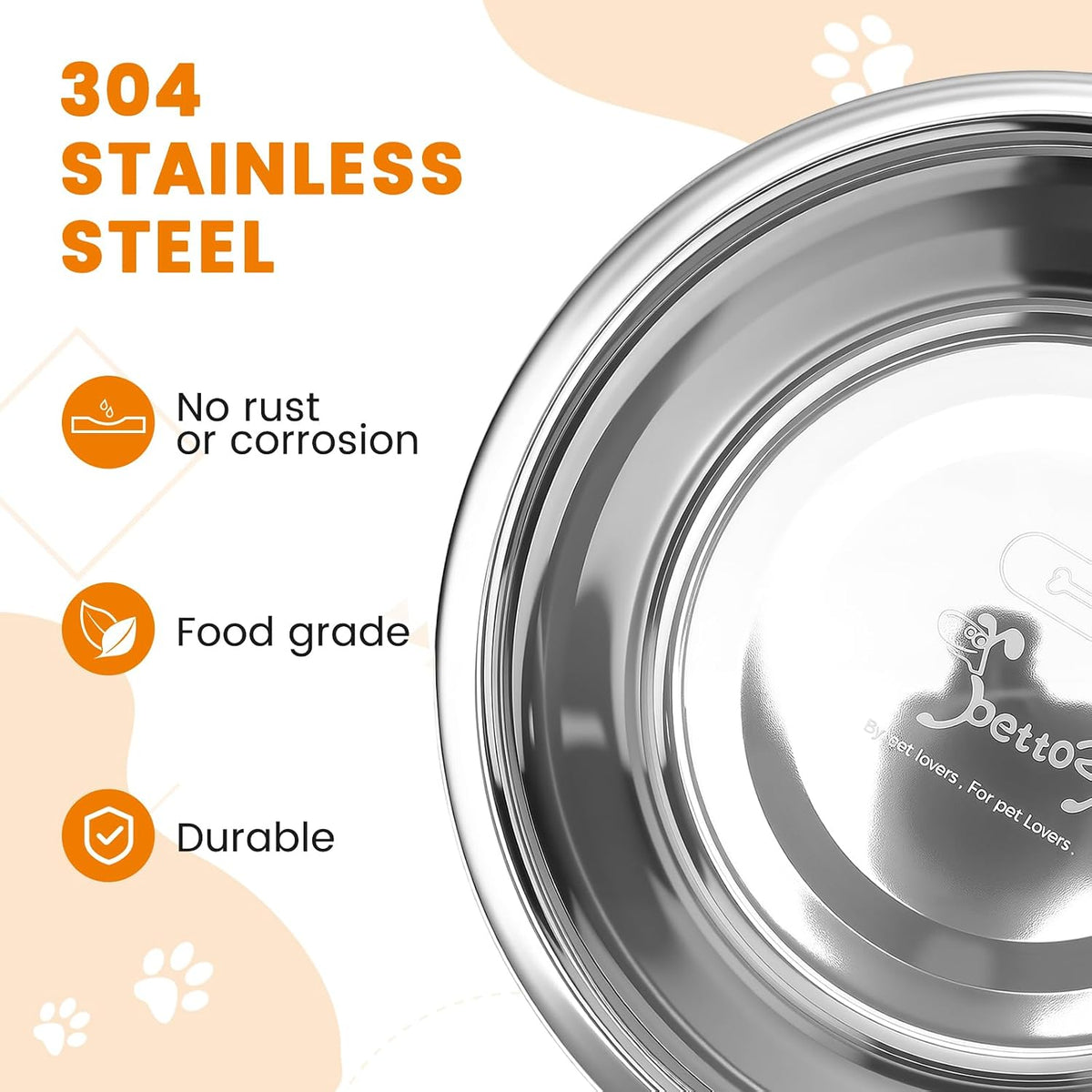 2 Pack Dog Bowls Stainless Steel 2020ML
