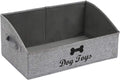 Dog Toy Box Pet Toy Storage Shallow Baskets Large Perfect for Living Room Area, Playroom, Closet, Shelf Gift Basket Home Decoration - Snow Grey