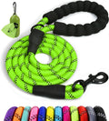 Rope Dog Lead with Soft Padded Handle – Reflective Rock Climbing Rope Lead for Medium and Large Dogs 150 Cm 1.2 Cm Neon Green