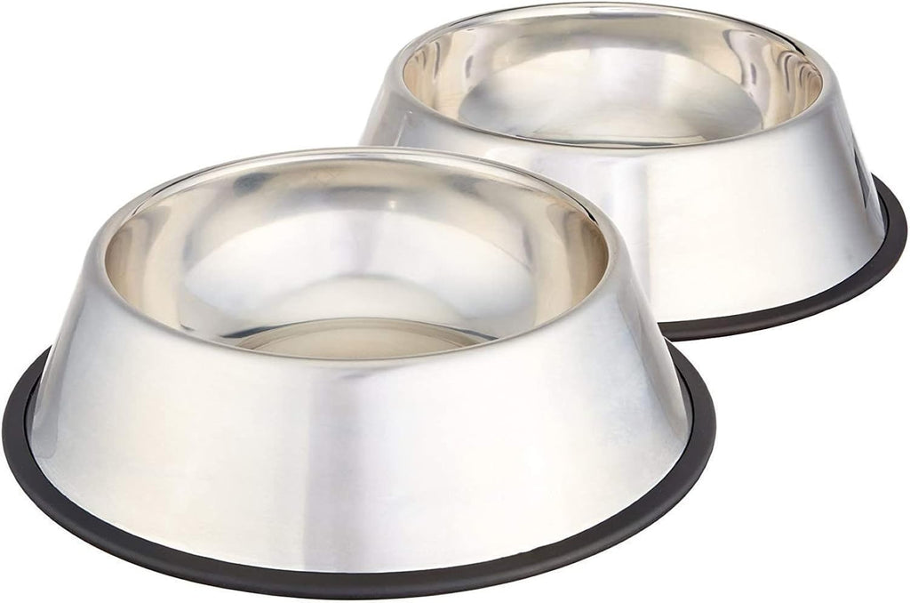 Dog Bowls for Food and Water, Stainless Steel, 2 Count, Silver