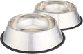 Dog Bowls for Food and Water, Stainless Steel, 2 Count, Silver