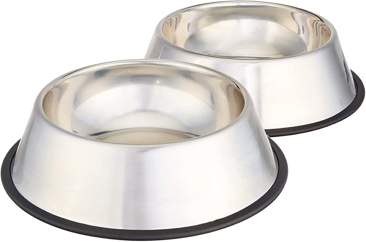 Dog Bowls for Food and Water, Stainless Steel, 2 Count, Silver