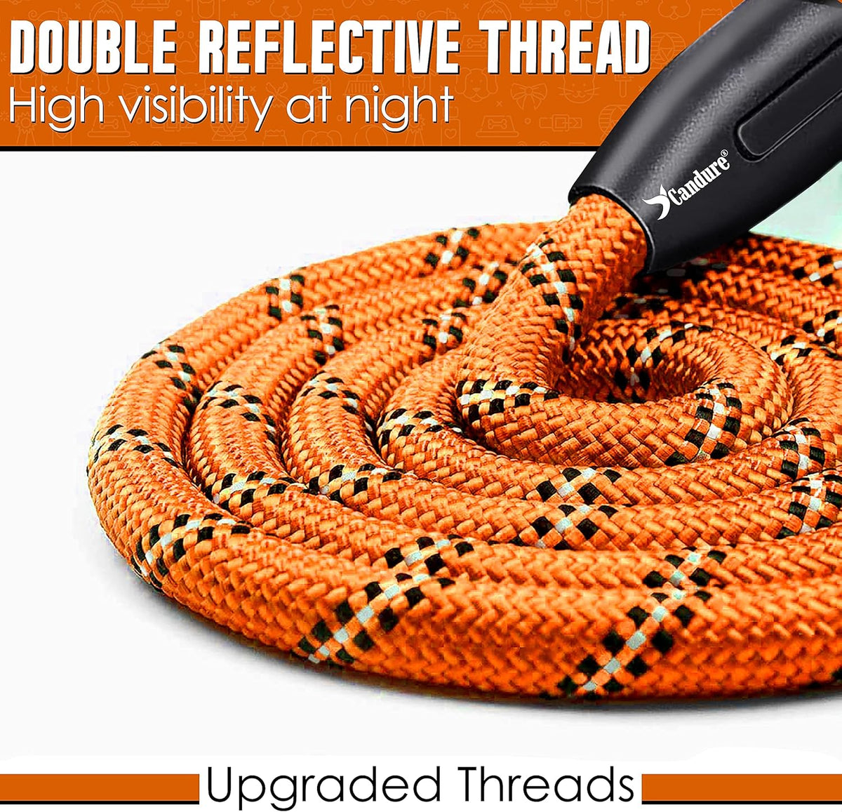 Dog Lead, 5 FT, Orange, Soft Padded, anti Slip, Reflective, Perfect for Small, Medium & Large Dogs