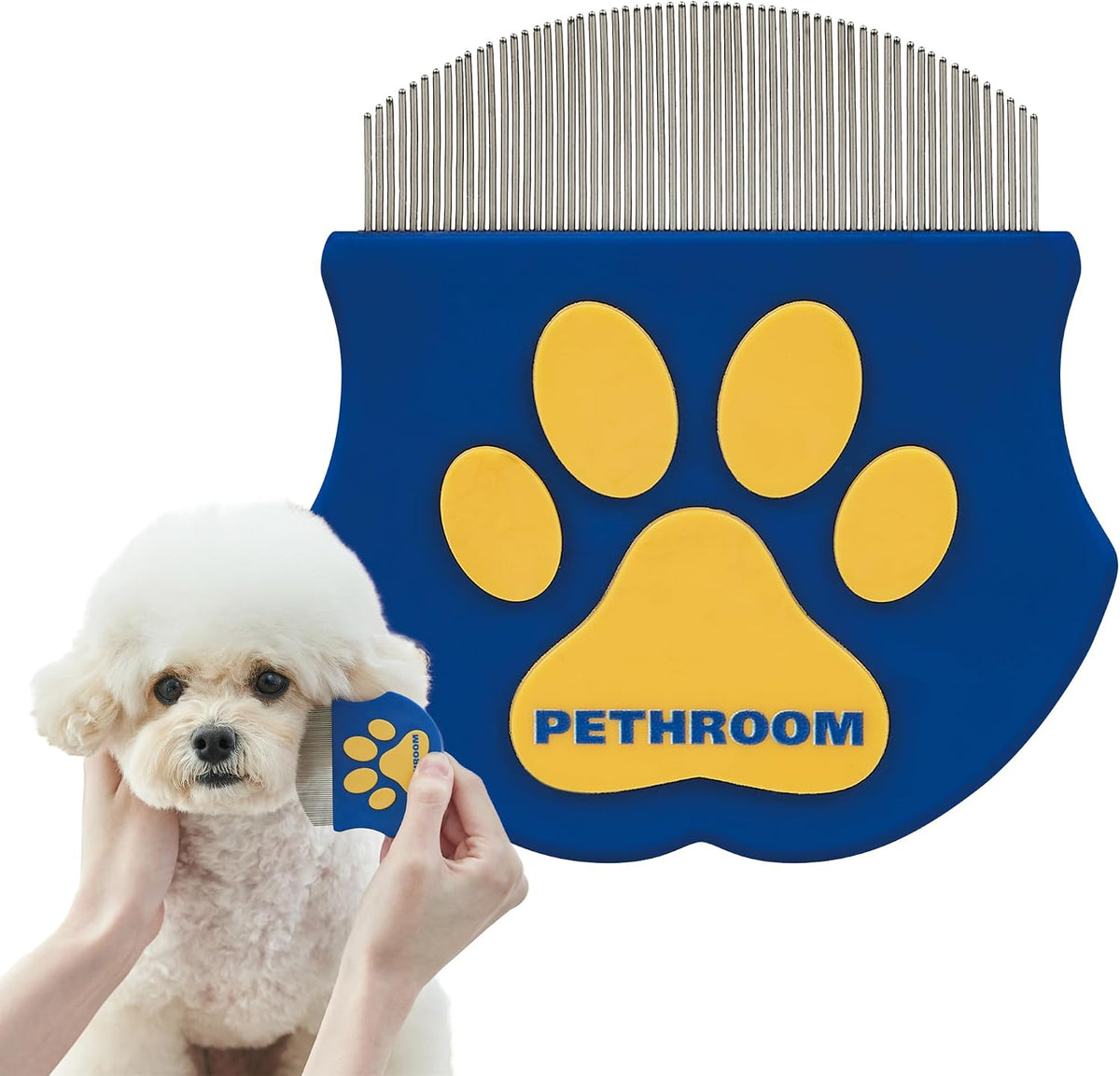 [] Professional Eye Comb for Pets | Stainless Steel Tear Stain Remover for Cats & Dogs | Gentle Round-Head Grooming Tool | Compact & Portable for Eye Gunk Removal