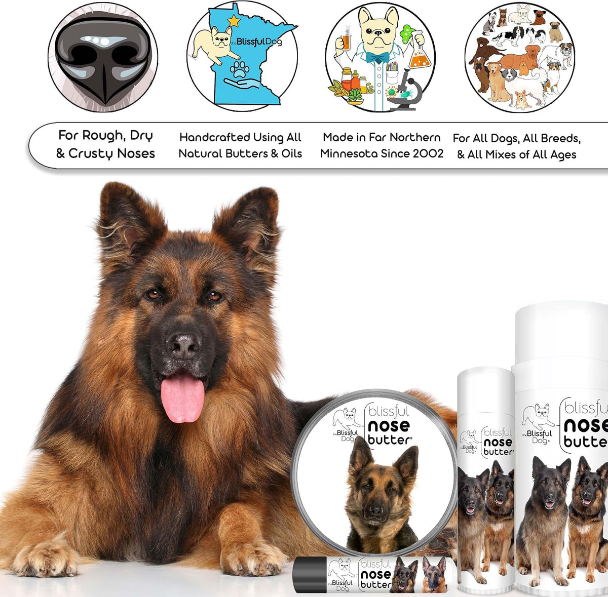 The Blissful Dog Nose Butter 1oz – Unscented Dog Nose Balm & Moisturiser for Dry Snouts
