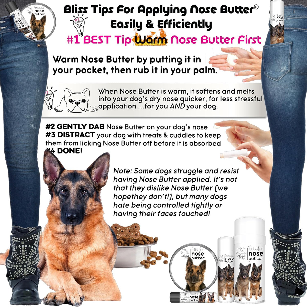 The Blissful Dog Nose Butter 1oz – Unscented Dog Nose Balm & Moisturiser for Dry Snouts