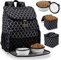 丨Dog Travel Bag, Airline Approved Pet Supplies Backpack, Dog Travel Backpack with 2 Silicone Collapsible Bowls and 2 Food Baskets