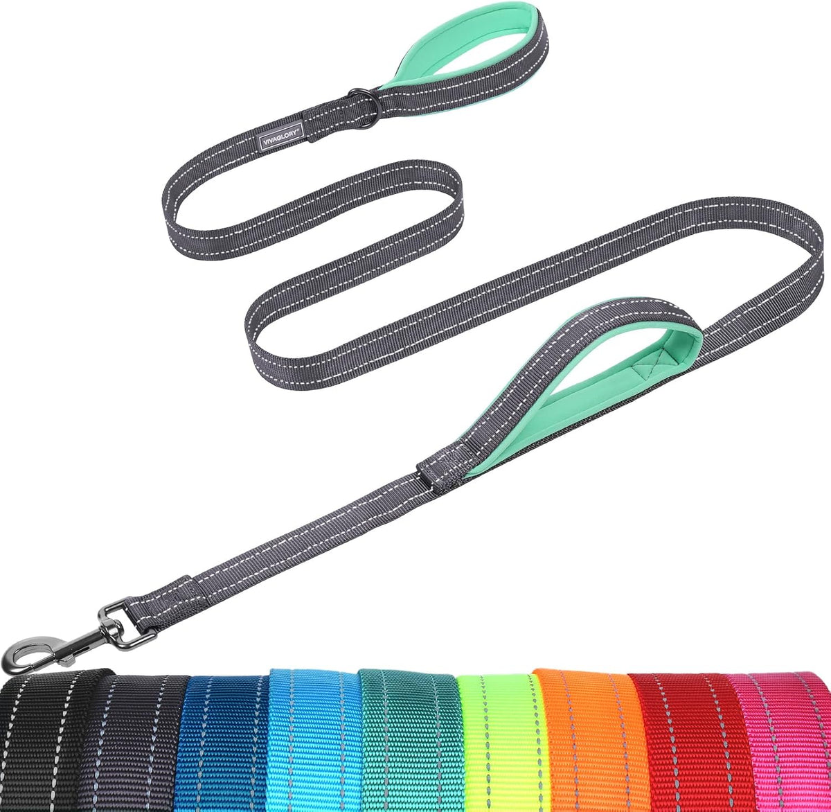Double Handle Dog Lead Twingrip, 1.8M X 2.5Cm, Grey