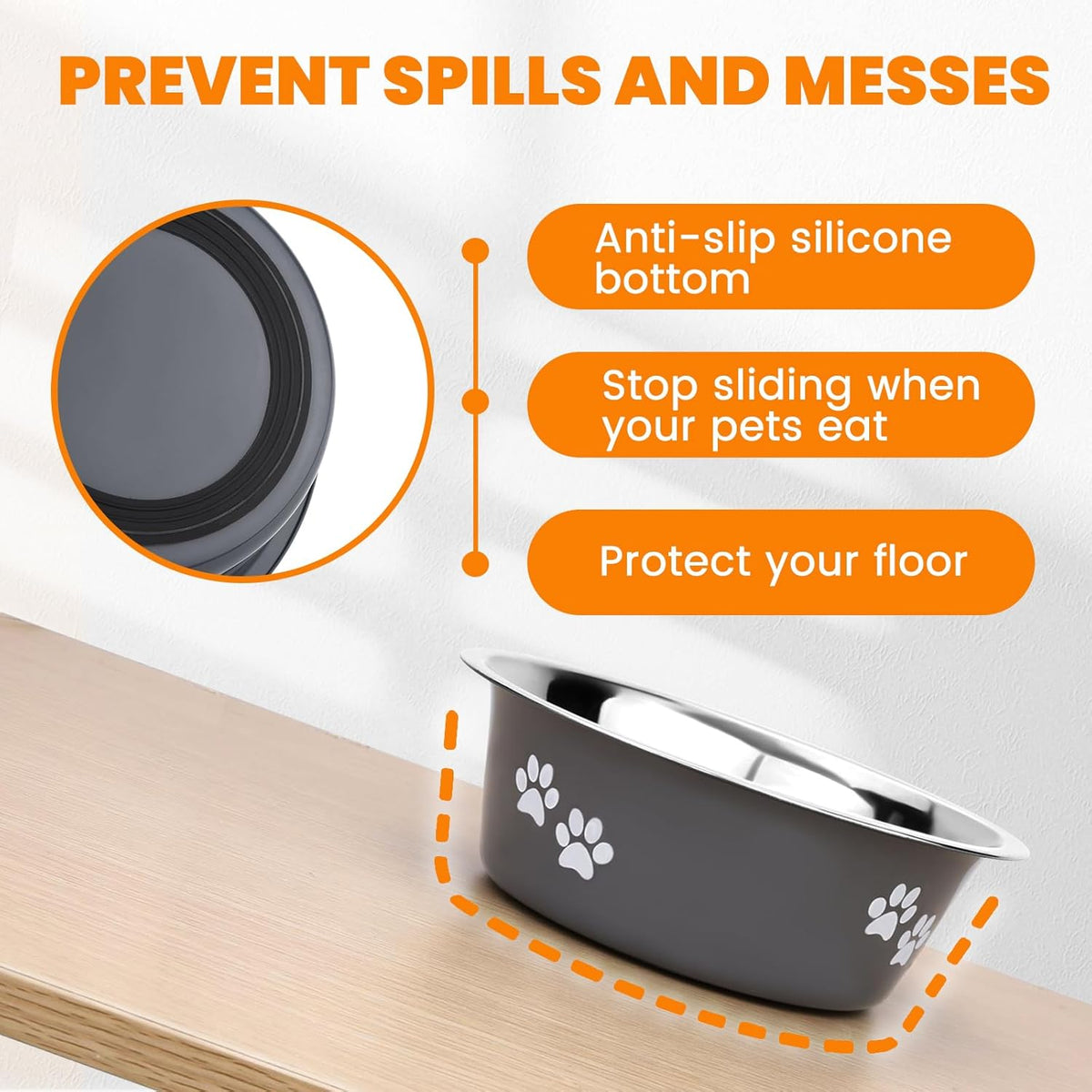 2 Pack Dog Bowls Stainless Steel 1560ML